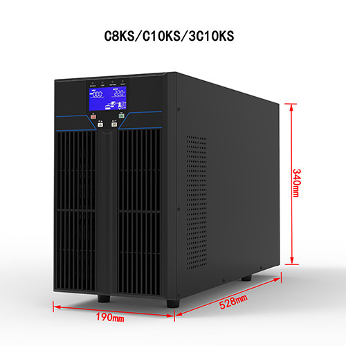 Single Phase Black High Frequency Online UPS 6-10KVA For Public Industrial Power Supply