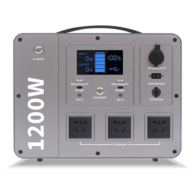 1200W Portable Power Station LiFeP04 Battery For Multi Scenario Backup Power