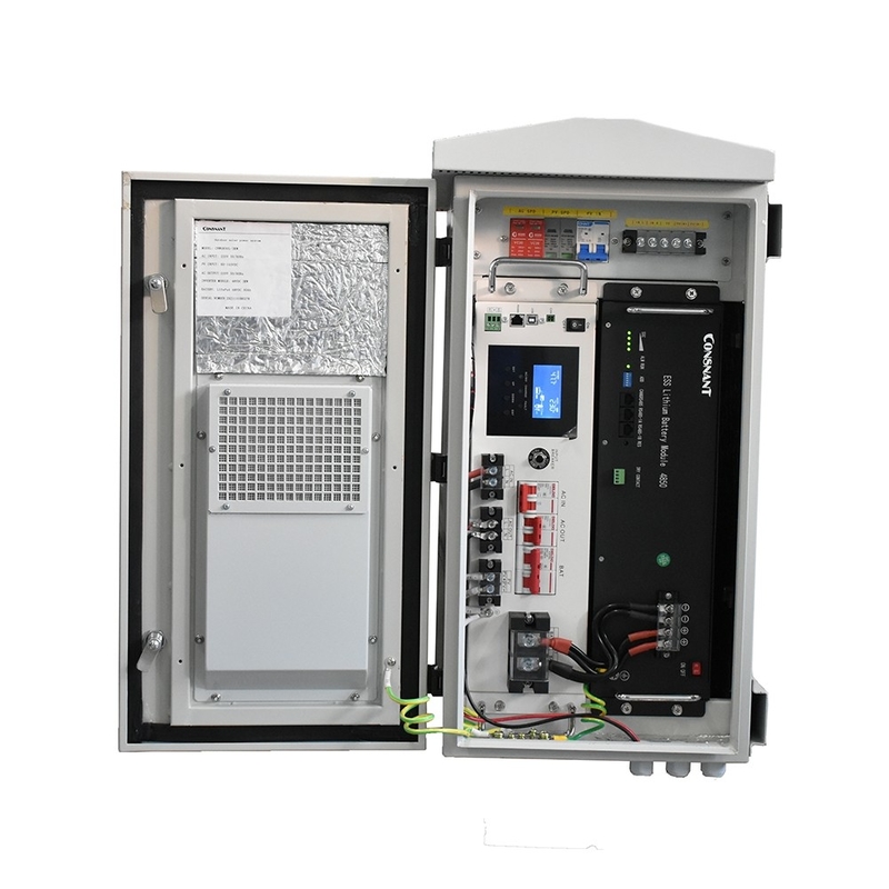 Outdoor Telecom Cabinet Integrated IP55 Outdoor Solar Power System 3KW / 5KW 2.56KWH