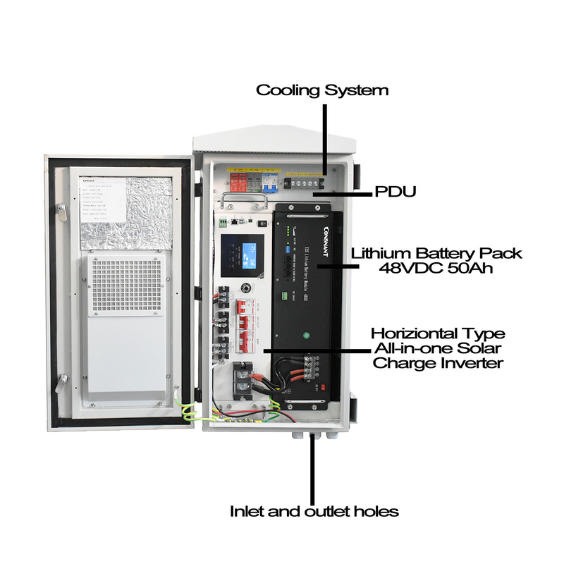 13.3KG IP55 Outdoor Cabinet 60VDC Outdoor Solar Power UPS System